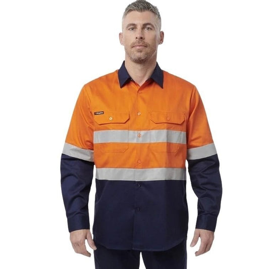 KingGee K54315 Reflective Spliced Drill Long Sleeve Shirt
