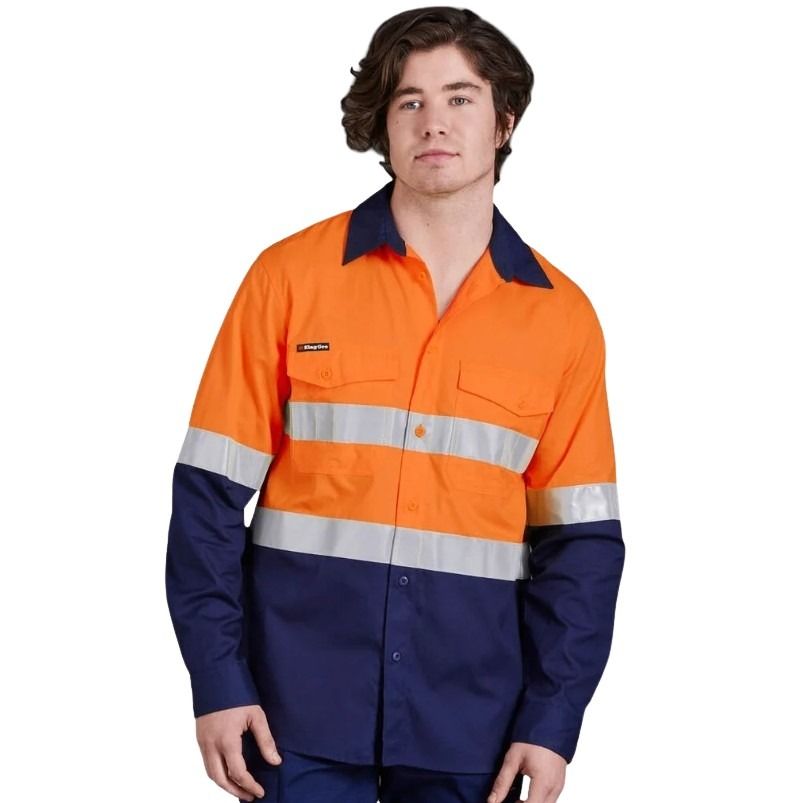 KingGee K54880 Workcool 2 HiVis Reflective Spliced Long Sleeve Shirt