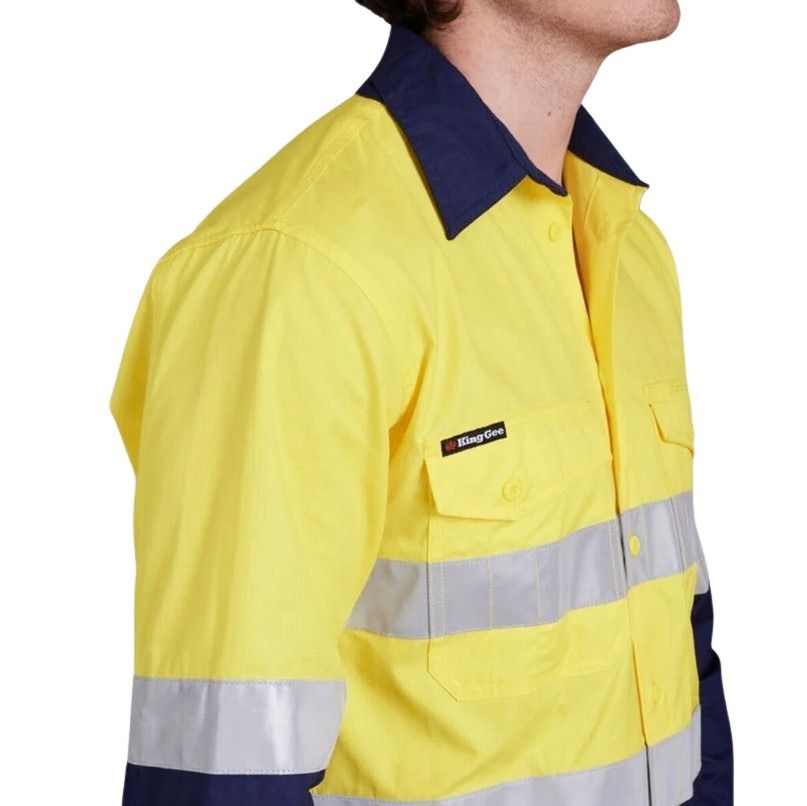 KingGee K54880 Workcool 2 HiVis Reflective Spliced Long Sleeve Shirt