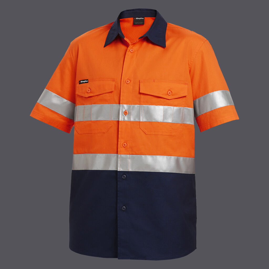 KingGee K54885 Workcool 2 HiVis Reflective Spliced S/S Shirt