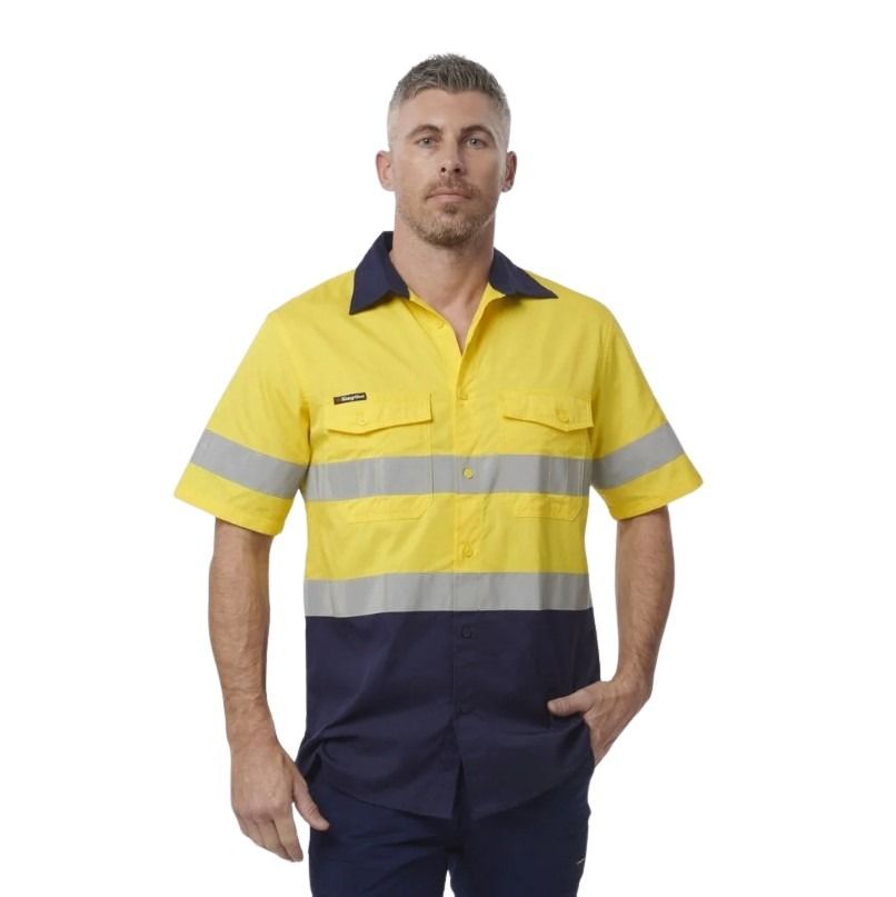 KingGee K54885 Workcool 2 HiVis Reflective Spliced Short Sleeve Shirt