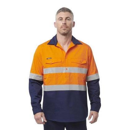 KingGee K54886 Workcool 2 HiVis Reflective Spliced Closed Front Shirt L/S