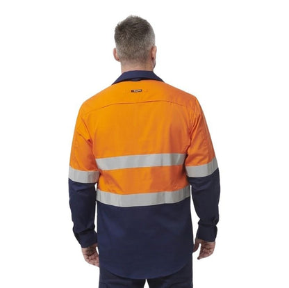 KingGee K54886 Workcool 2 HiVis Reflective Spliced Closed Front Shirt L/S