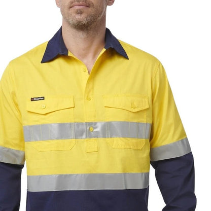 KingGee K54886 Workcool 2 HiVis Reflective Spliced Closed Front Shirt L/S