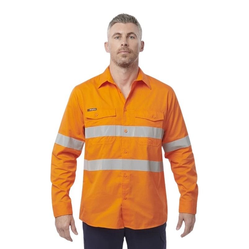 KingGee K54890 Workcool 2 HiVis Reflective Orange L/S Shirt