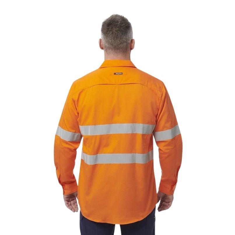 KingGee K54890 Workcool 2 HiVis Reflective Orange L/S Shirt