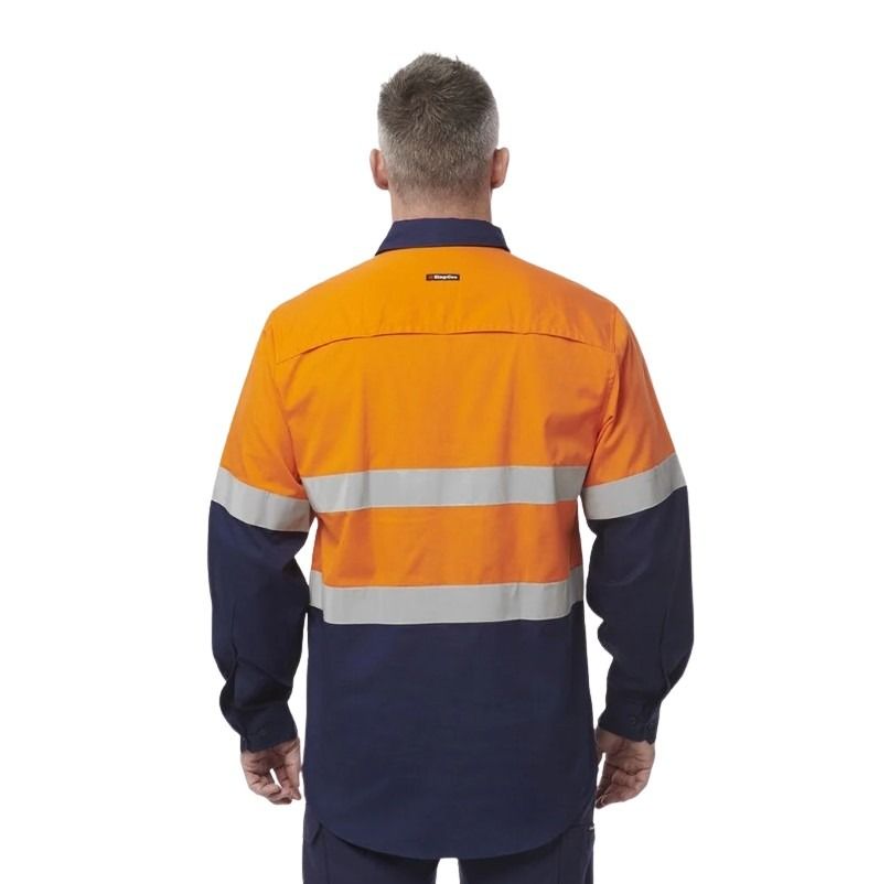 KingGee K54914 Workcool Vented Closed Front Spliced Shirt Tape Long Sleeve