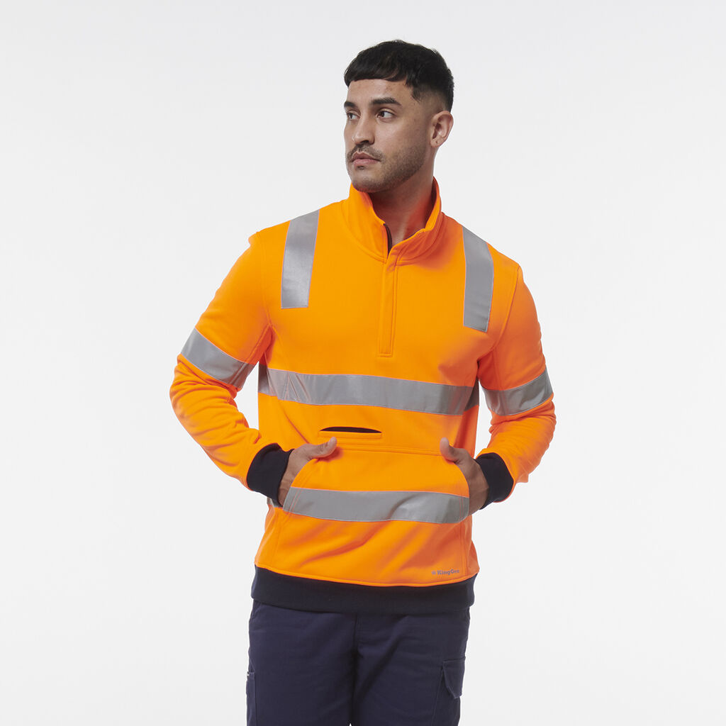 KingGee K55057 Reflective 1/4 Zip Fleece X Back