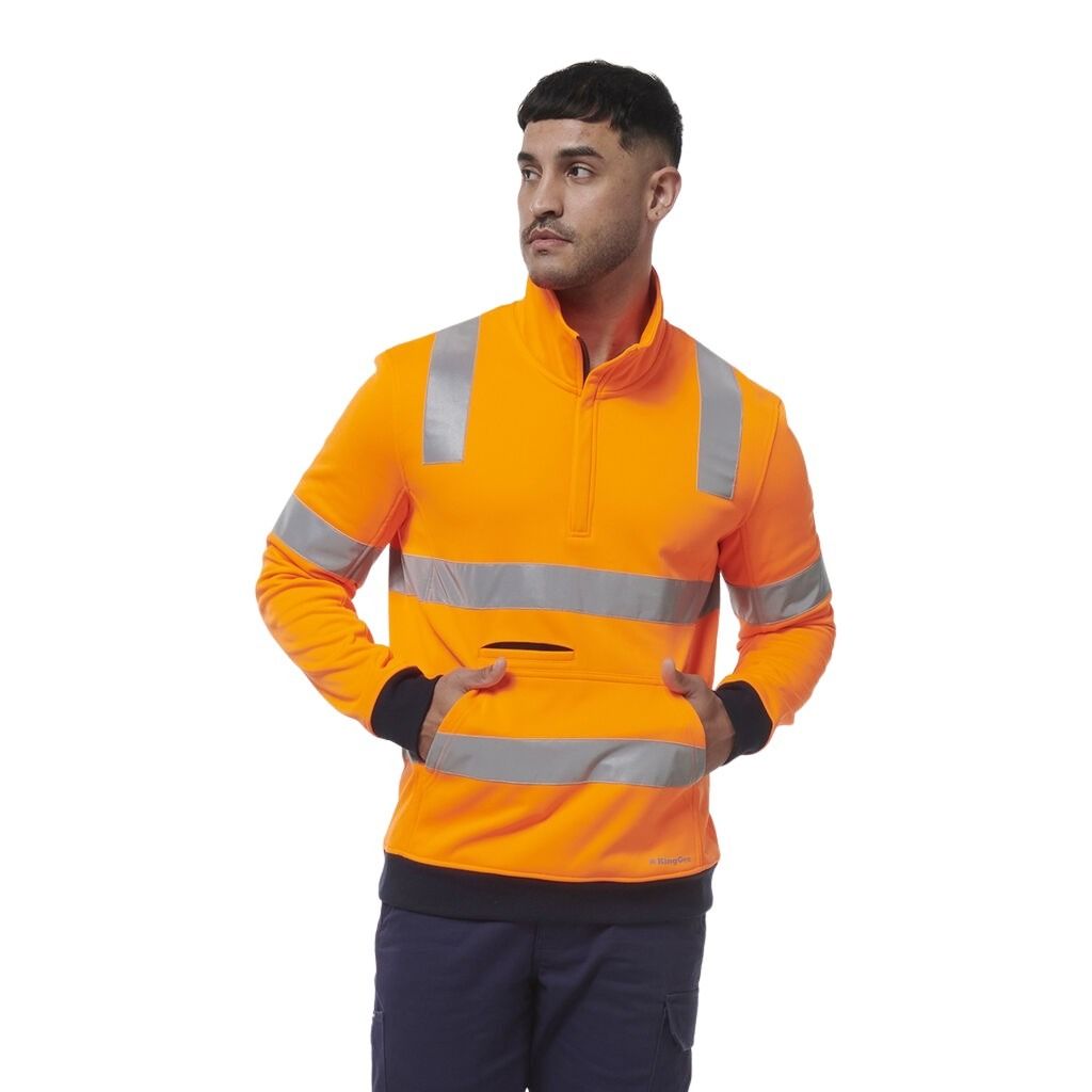 KingGee K55057 Reflective 1/4 Zip Fleece X Back