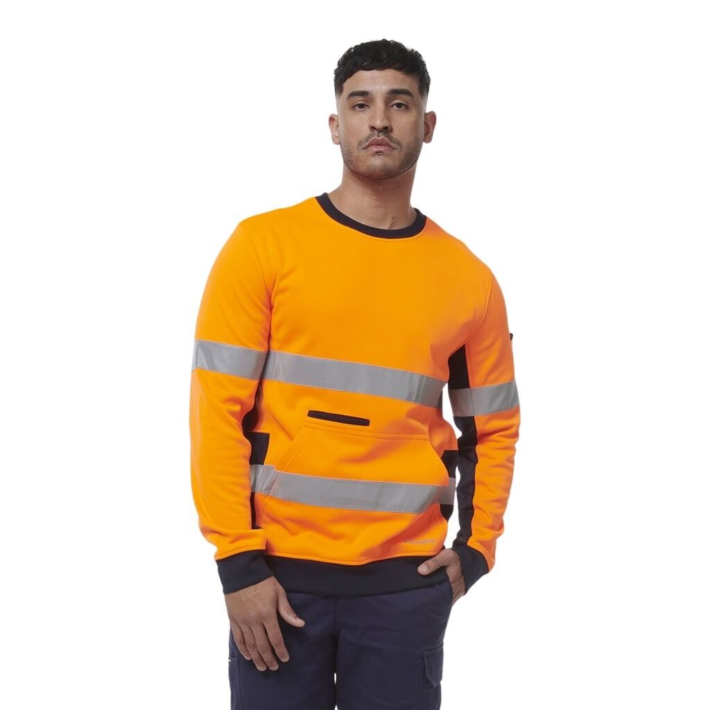 KingGee K55058 Reflective Spliced Crew Neck Fleece