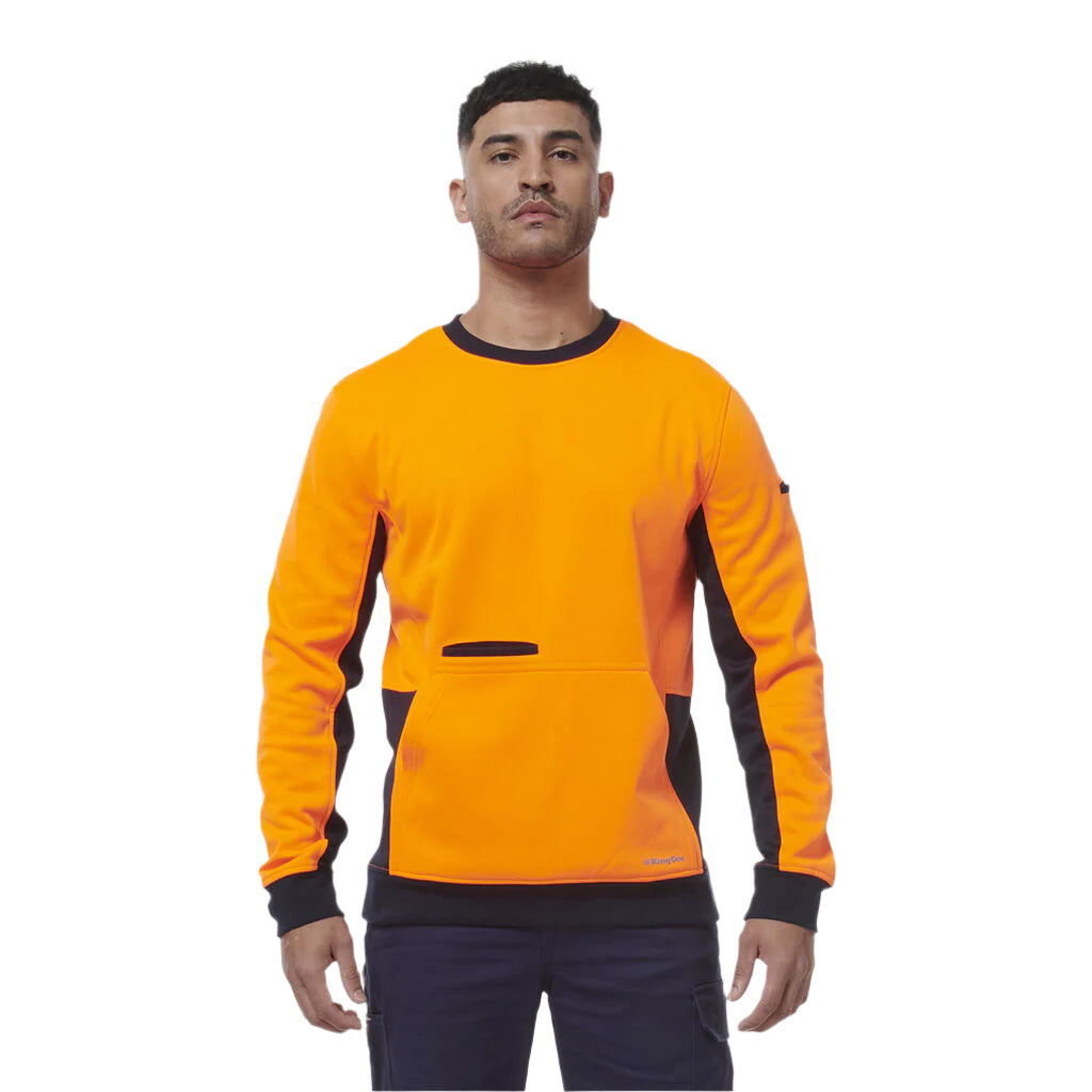 KingGee K55062 Hi Vis Spliced Crew Neck Fleece