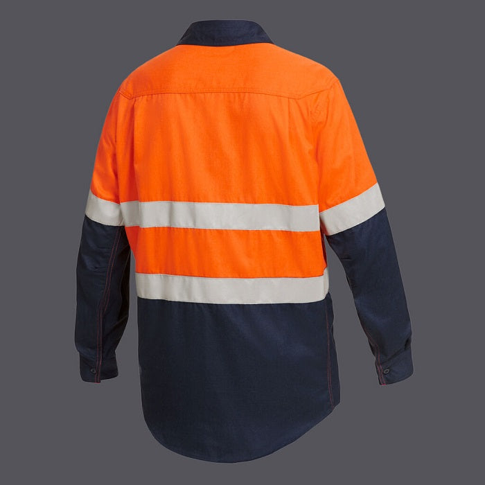 KingGee K84000 Shieldtec Lenzing FR HiVis Spliced Open Front Taped Shirt