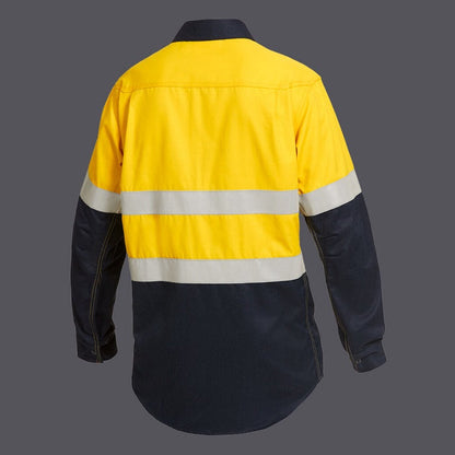 KingGee K84000 Shieldtec Lenzing FR HiVis Spliced Open Front Taped Shirt