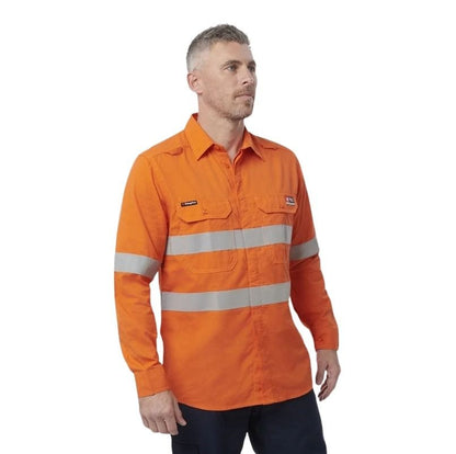 KingGee K84001 Shieldtec Lenzing FR Hivis Spliced Open Front Taped Shirt