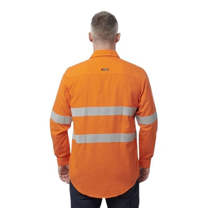 KingGee K84001 Shieldtec Lenzing FR Hivis Spliced Open Front Taped Shirt