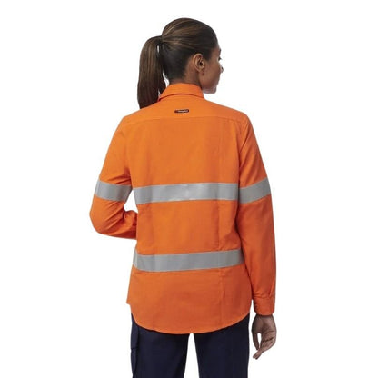 KingGee K84003 Womens Shieldtec Lenzing FR Hivis Open Front Taped Shirt