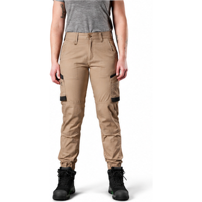ladies khaki front view FXD WP-8W Womens Stretch Ripstop Work Pants