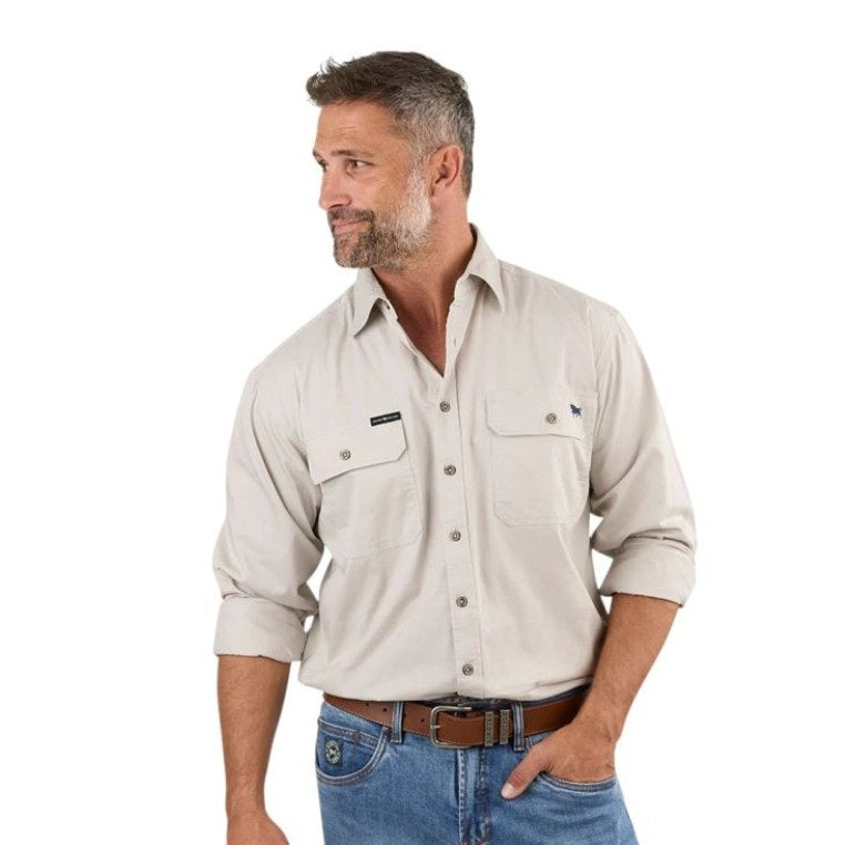 Beige Ringers Western 171110001 King River Full Button Work Shirt