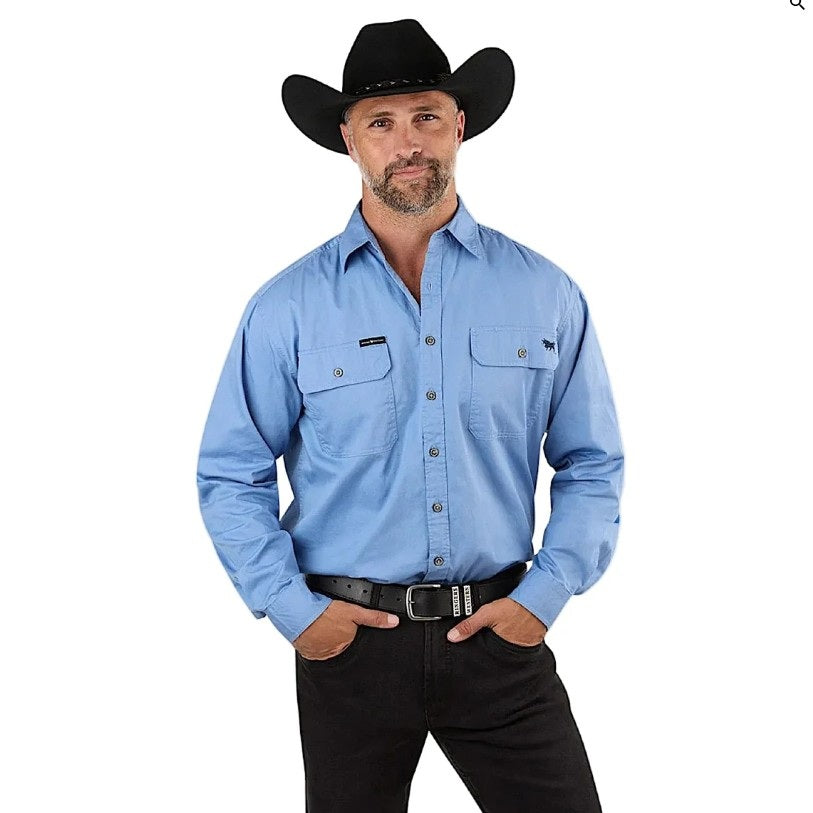 Denim Blue Ringers Western 171110001 King River Full Button Work Shirt
