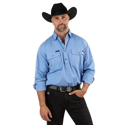 blue Ringers Western 171110002 King River Mens Half Button Work Shirt