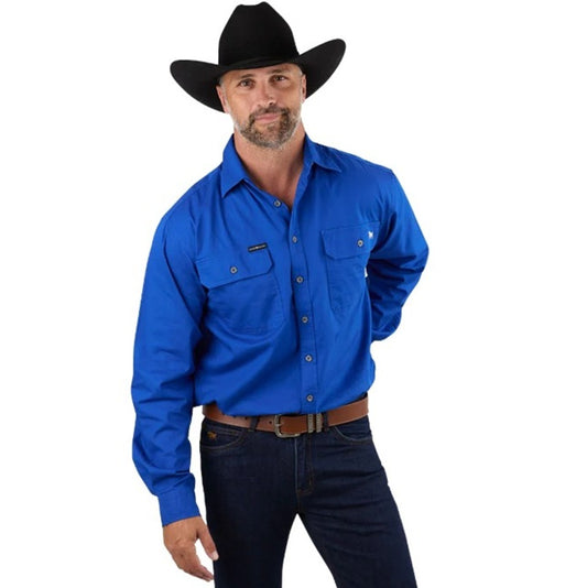 royal Blue Ringers Western 171110001 King River Full Button Work Shirt