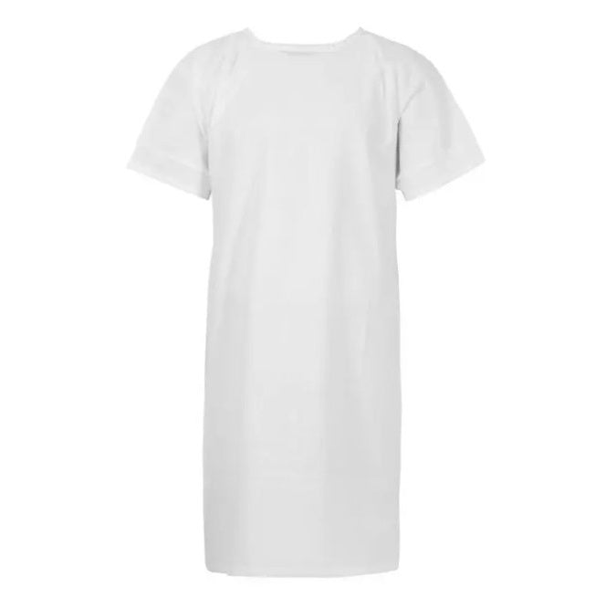Medi8 M81808 Patient Gown Short Sleeve White One Size - Front View