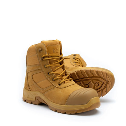Wheat Slip Resistant M8 M8SF001 Cobber High Zip Sided Boots 6"