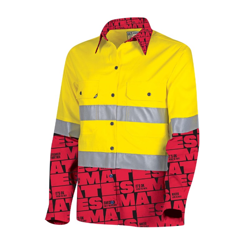 Tru Workwear MGSW2000T3 MATES Womens Vented Hi-Vis Drill Shirt with Reflective Tape