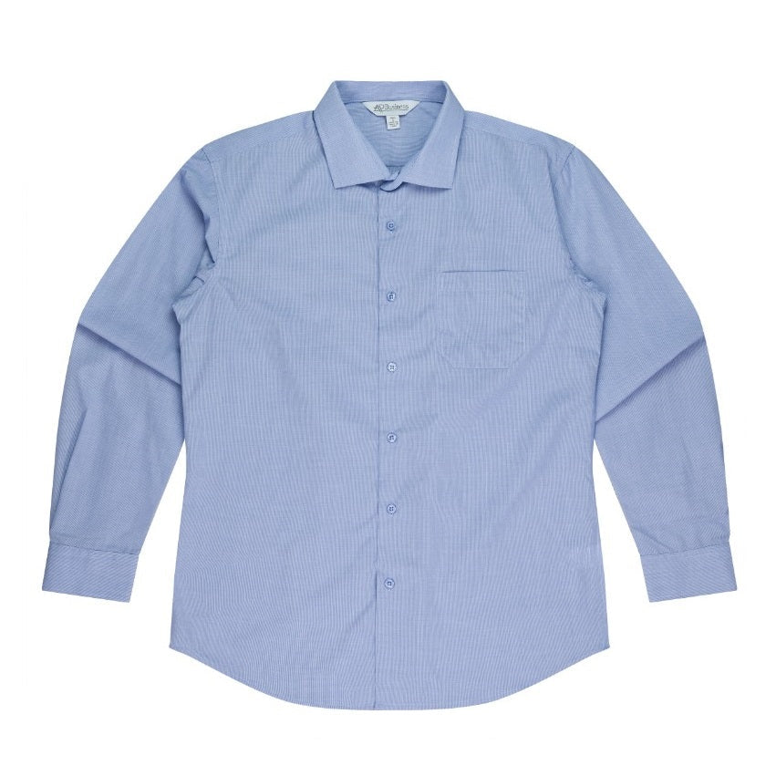 Aussie Pacific N1902L Mens Grange Long Sleeve Shirt - Sky Blue - Front View