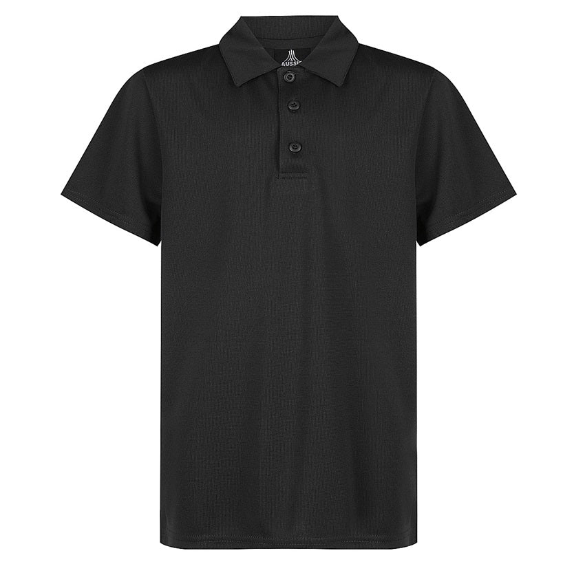 Aussie Pacific N3307 Botany Kids Polo - Black - Front View