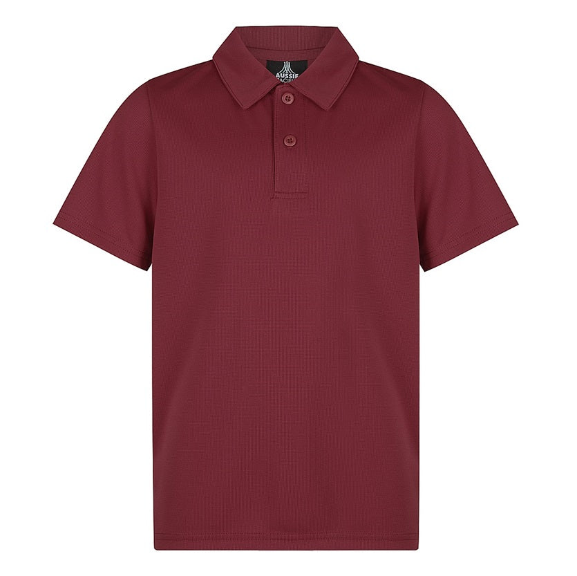 Aussie Pacific N3307 Botany Kids Polo - Maroon - Front View