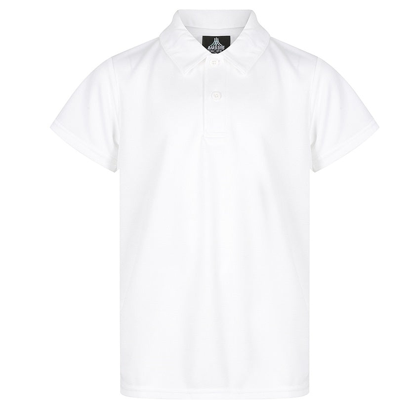 Aussie Pacific N3307 Botany Kids Polo - White - Front View
