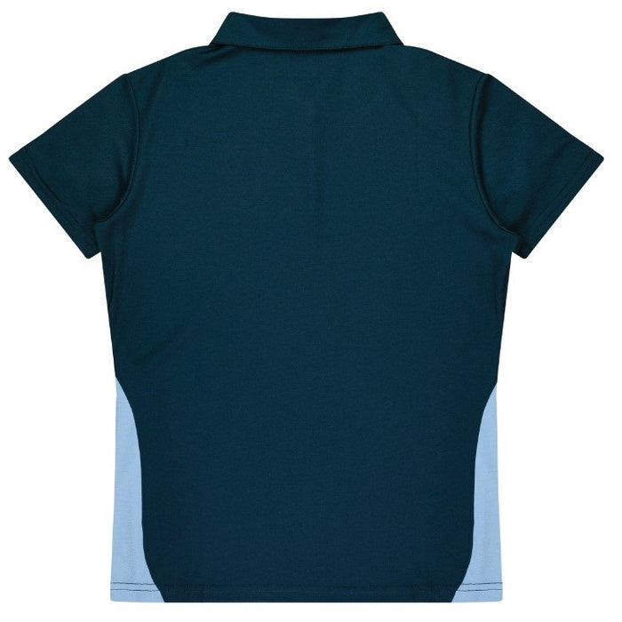 Aussie Pacific N2305 Ladies Paterson Polo navy sky blue rear