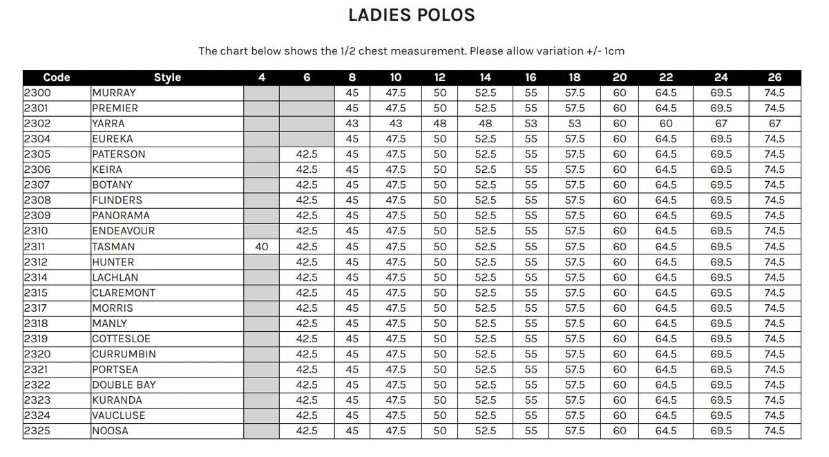 Size Chart