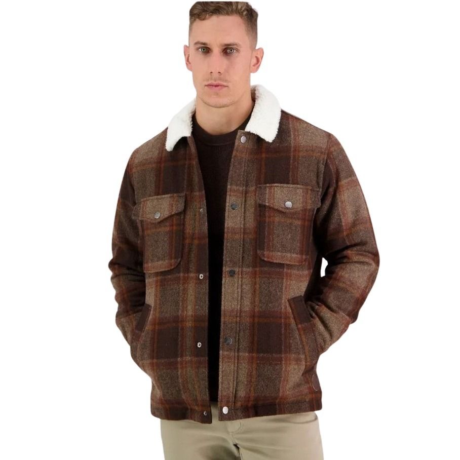 Swanndri SW204044M Mens Kaituna Sherpa Lined Jacket - High Country Check - Front View