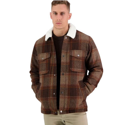 High Country Check Brown Swanndri SW204044M Mens Kaituna Sherpa Lined Jacket