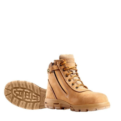 Wheat coloured zip sided Redback UCWZ Cobar Lace Up Soft Toe Boots