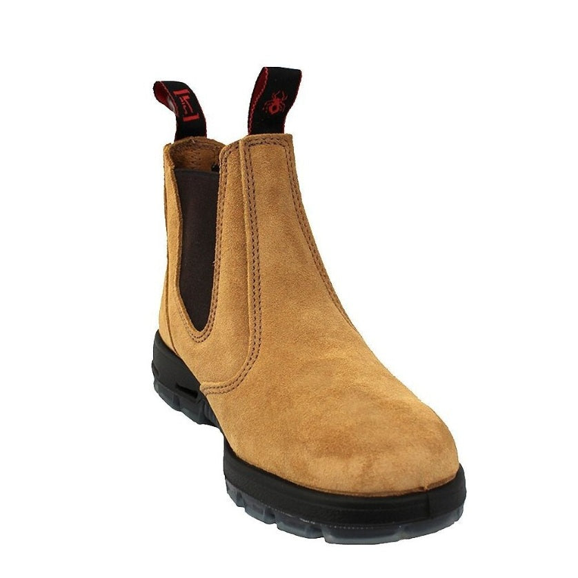 Tan Nubuck Steel toe Redback USBBA Bobcat Elastic Sided Safety Boots
