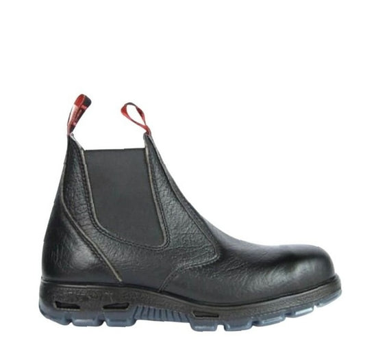 Black leather Redback USBBL Bobcat Elastic Sided Safety Boots