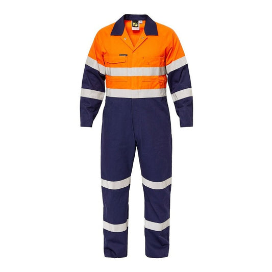 Workcraft WC3063 HiVis Two Tone Cotton Drill Coverall with Industrial Laundry Reflective Tape