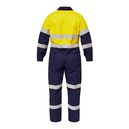 Workcraft WC3063 HiVis Two Tone Cotton Drill Coverall with Industrial Laundry Reflective Tape