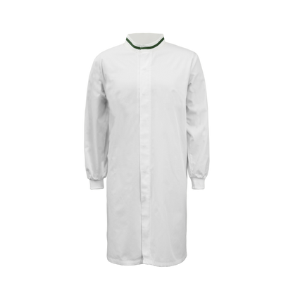 Workcraft WJ3199 Food Industry Long Length Dustcoat with Mandarin Green Collar- L/S