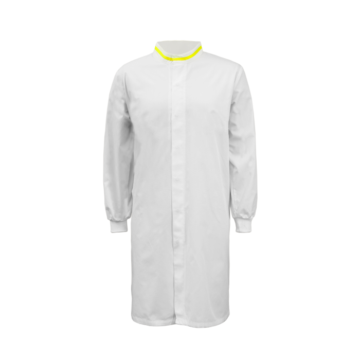 Workcraft WJ3199 Food Industry Long Length Dustcoat with Mandarin Collar- L/S Yellow Collar