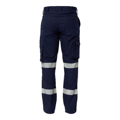 Workcraft WP4019 Stretch Cargo Pants with Segmented Tape - Mens Hi-vis Work Pants - Back