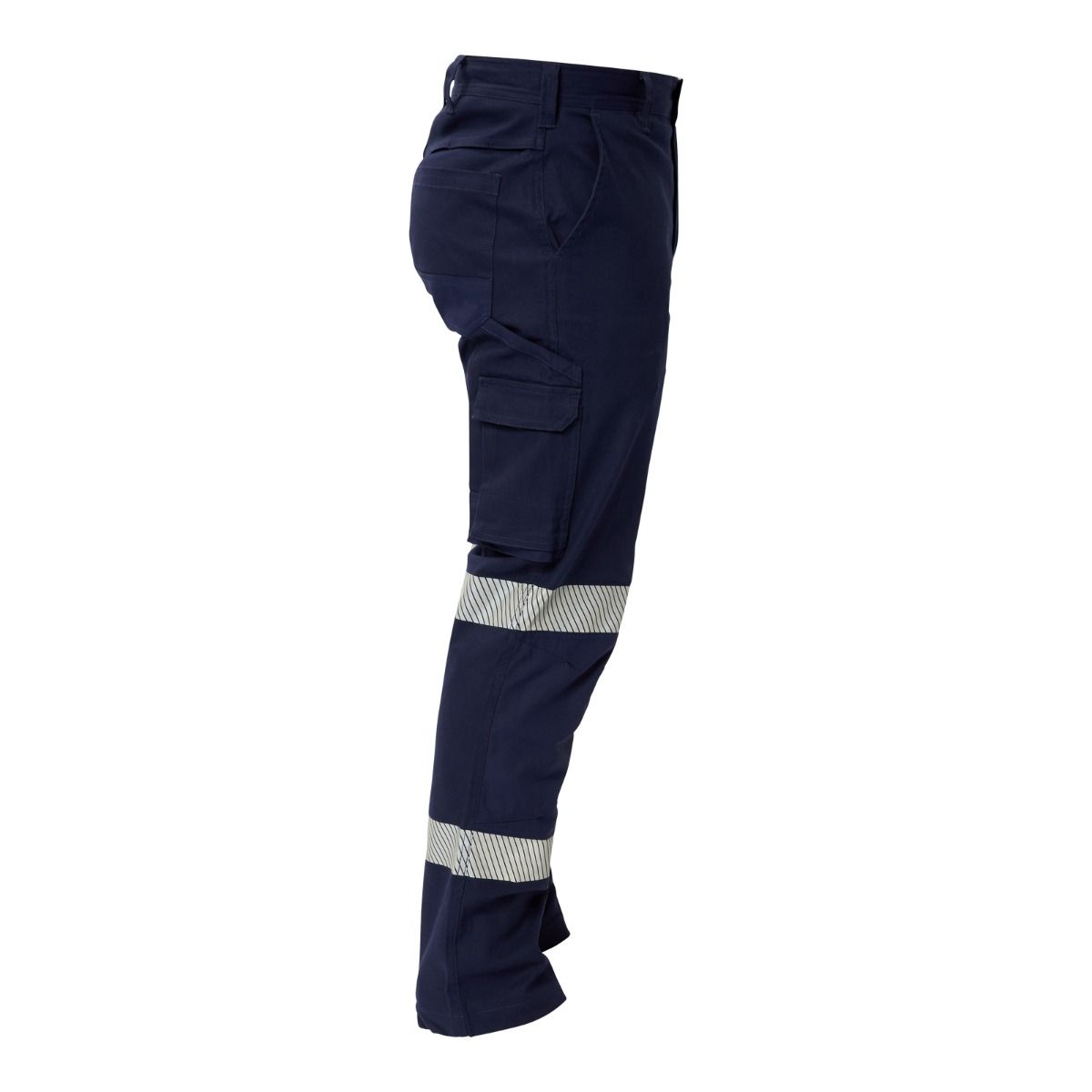 Workcraft WP4019 Stretch Cargo Pants with Segmented Tape - Mens Hi-vis Work Pants - Side view
