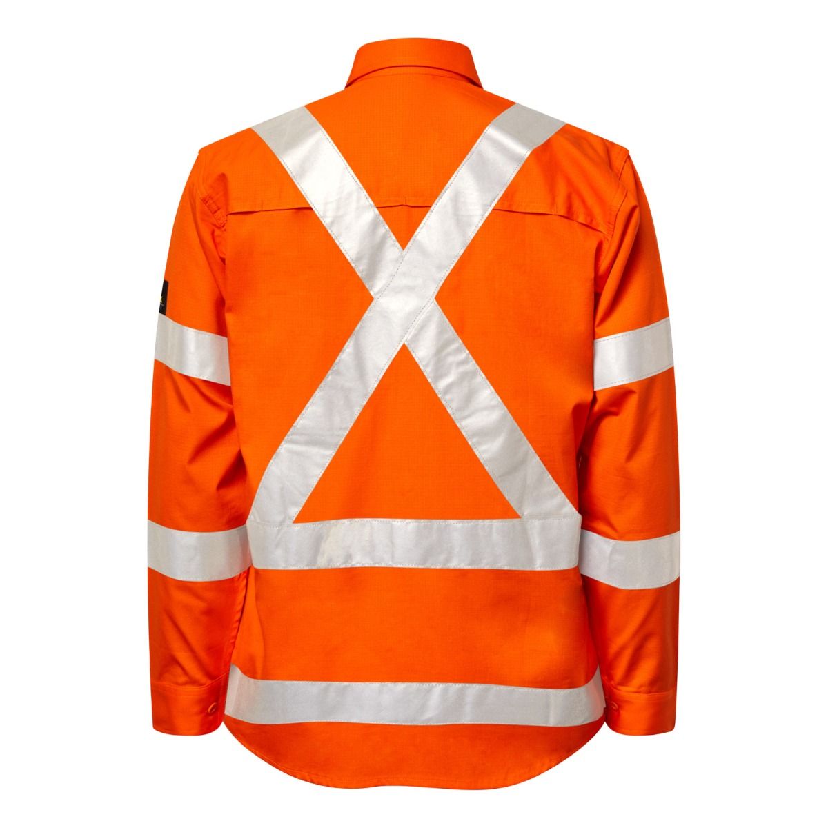 Workcraft WS6035 Ripstop NSW Rail X Back Hi-Vis Orange Shirt - Back