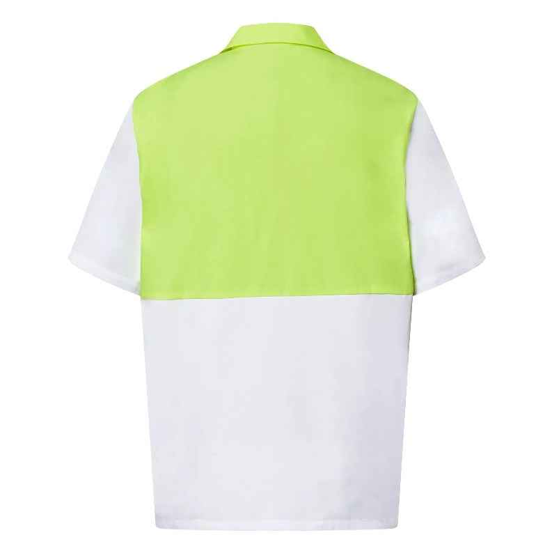Green and white shirt on a white background