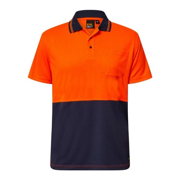 Workcraft WSP208 HiVis Light weight SS Micromesh Polo with Pocket
