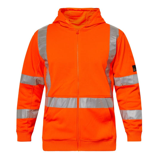 Workcraft WT8016 Alpine HiVis Hoodie With X Tape Orange Safety Rail NSW - Front