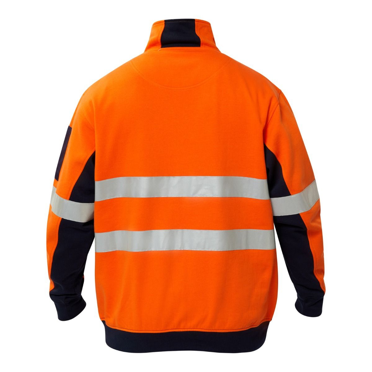 Workcraft WT8018 HiVis Half Zip Cotton Reflective Pullover - Back view